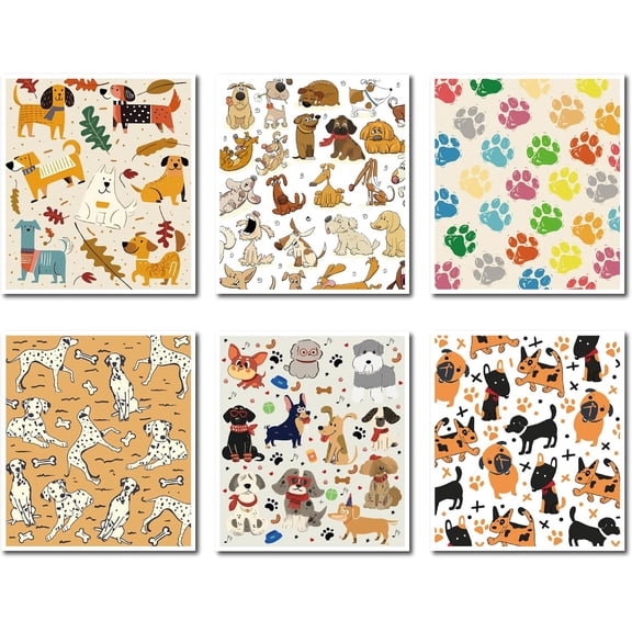 6 Styles Dog Swedish Dishcloths for Kitchen Cleaning Cloths for Tableware Cellulose Sponge Cloths Reusable Dish Rags Cleaning Towels