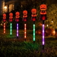 thumbnail image 1 of 6 Styles Halloween Solar Ground Stake Lights Pumpkin Ghost Mummy Maple Leaf Waterproof LED Outdoor Garden Lamps Auto On/Off 2 Lighting Modes On/Flashing for Yard Party Decor, 1 of 7