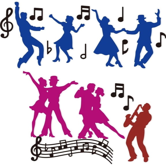 6 Styles Music Jazz Dance Cutting Dies Card Making Dancer Musical Notes Die Cut Carbon Steel Die Cuts Stencils Card Scrapbooking Embossing Template Dies Paper Craft Albums Gift Decor Mixed Color