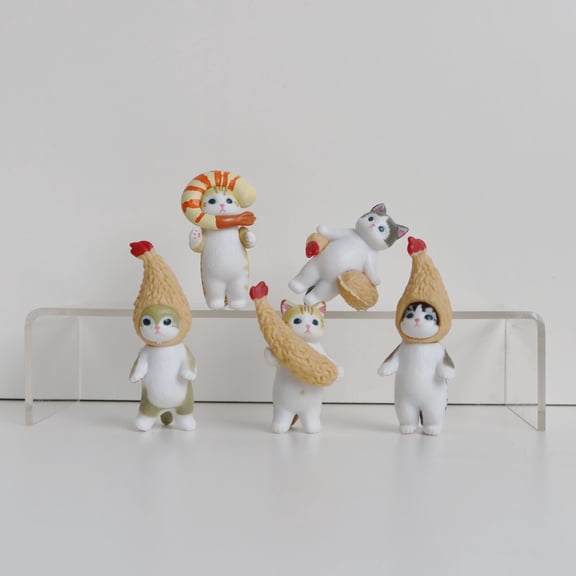 6 Styles of My Melody Shark Cat Figurines Cake Decorations Dolls Cat Gacha Blind Box Toys