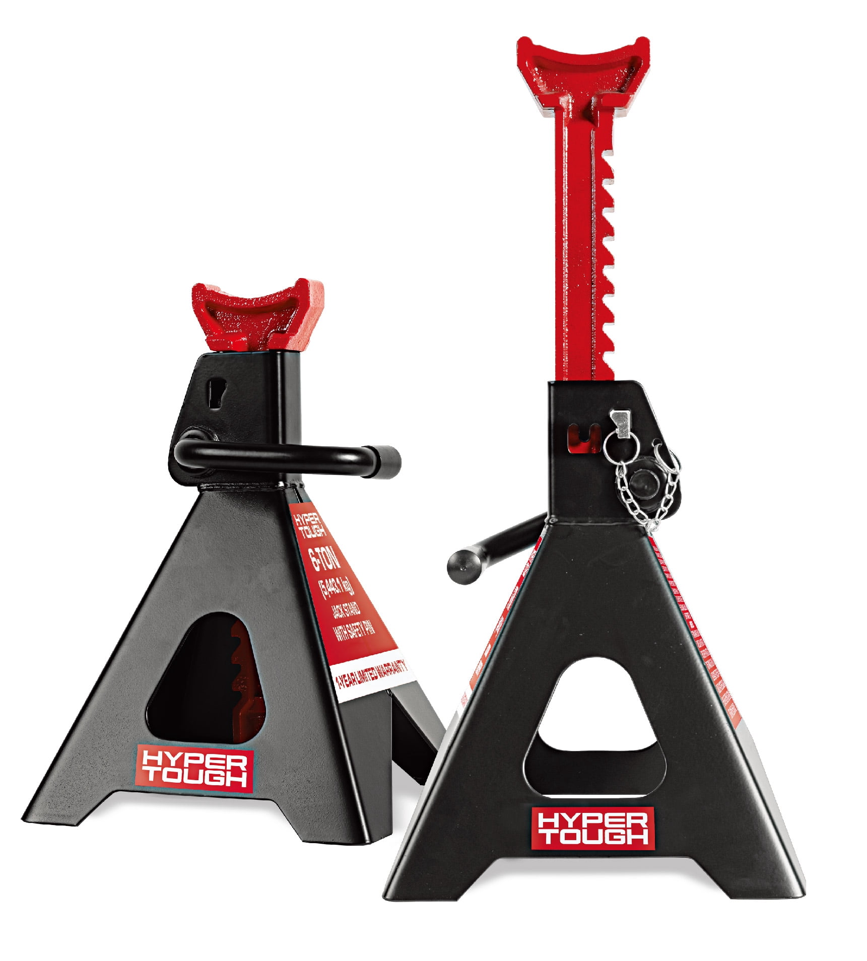 Hyper Tough T46002CW Heavy Duty Steel 6 Ton Jack Stands with Locking Pin