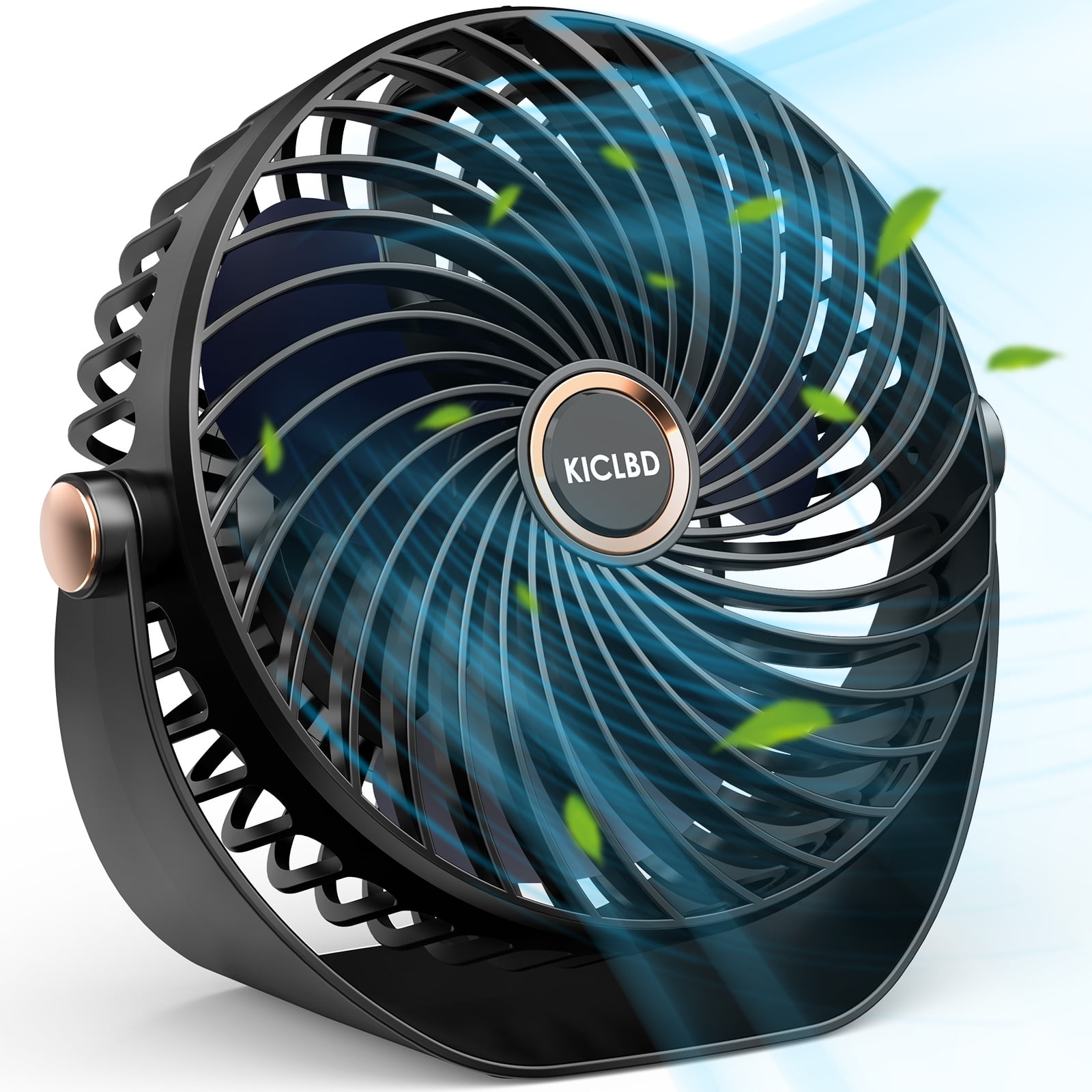 6" Table Fans for Home, Portable Desktop Fan 360°-Degree Adjustable Tilt, 3000mAh USB Rechargeable Fan, 26db Low Noise, 5 Speeds, Child Friendly Quiet Small Desk Fan for Home, Bedroom, Dorm & Office