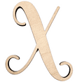 thumbnail image 1 of 6" Tall BIRCH Wood Letter X | 1/4" Thick | Wood Craft Letter | Starfish Font | Script Font, 1 of 3