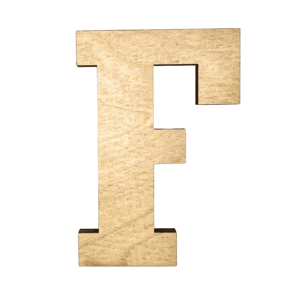 6" Tall Birch Plywood Letter F | 1/4" Thick | Krafty Supply Letters | RockTimes
