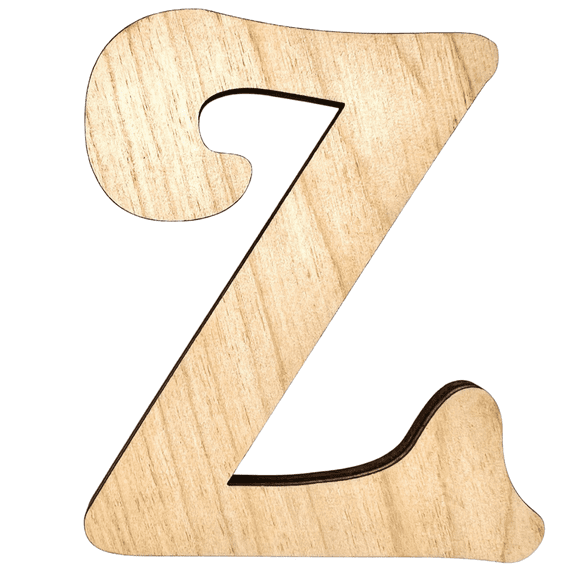 6" Tall Birch Plywood Letter Z | 1/4" Thick | Krafty Supply Letters | Beltorian