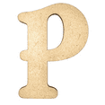 thumbnail image 1 of 6" Tall MDF Letter P | 1/4" Thick | Krafty Supply Letters | Beltorian, 1 of 1