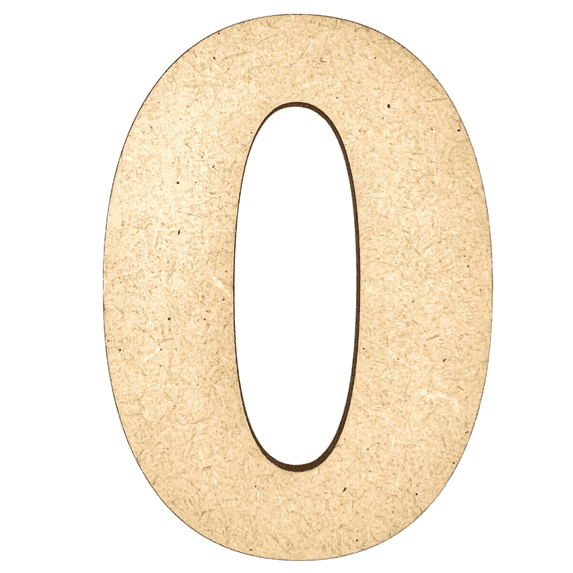 6" Tall MDF Number 0 | 1/8" Thick | Krafty Supply Letters | Beltorian