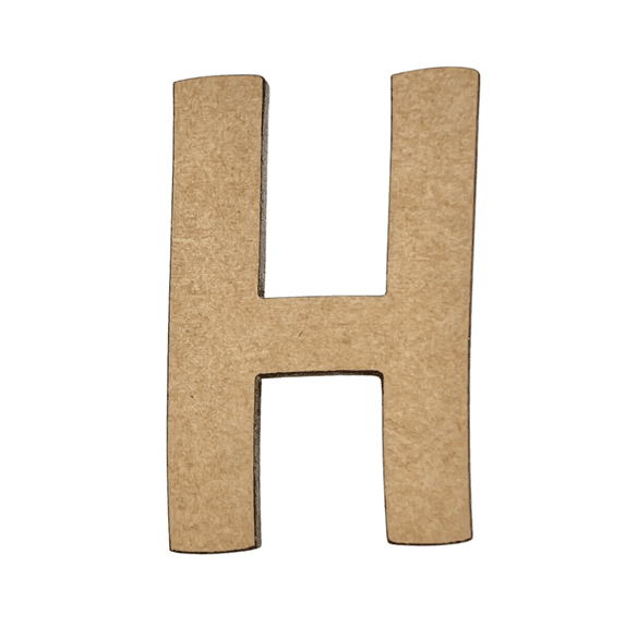 6" Tall MDF Wood Letter H| 1/8" Thick | Wood Craft Letter | American Font