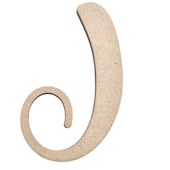 6" Tall MDF Wood Letter J | 1/4" Thick | Wood Craft Letter | Starfish Font