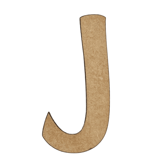 6" Tall MDF Wood Letter J| 1/8" Thick | Wood Craft Letter | American Font