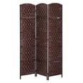 thumbnail image 1 of 6' Tall Wicker Weave 3 Panel Room Divider Privacy Screen - Brown, 1 of 8