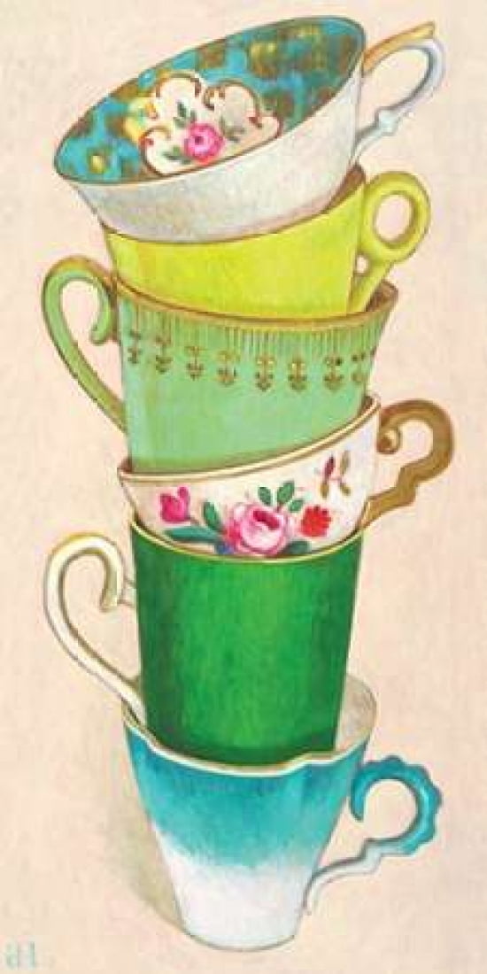 6 Tea Cups Canvas Art - Andrea Letterie (10 x 20)