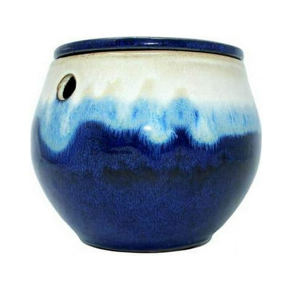 6" Teardrop Self Watering Pot (Sky Blue Over Cobalt) by rePotme