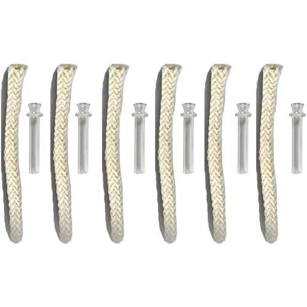 6 Thermal Glass Tube Wick Holders Wicks PreInstalled 6 Pieces 1/8" X 2" Round Braided Cotton