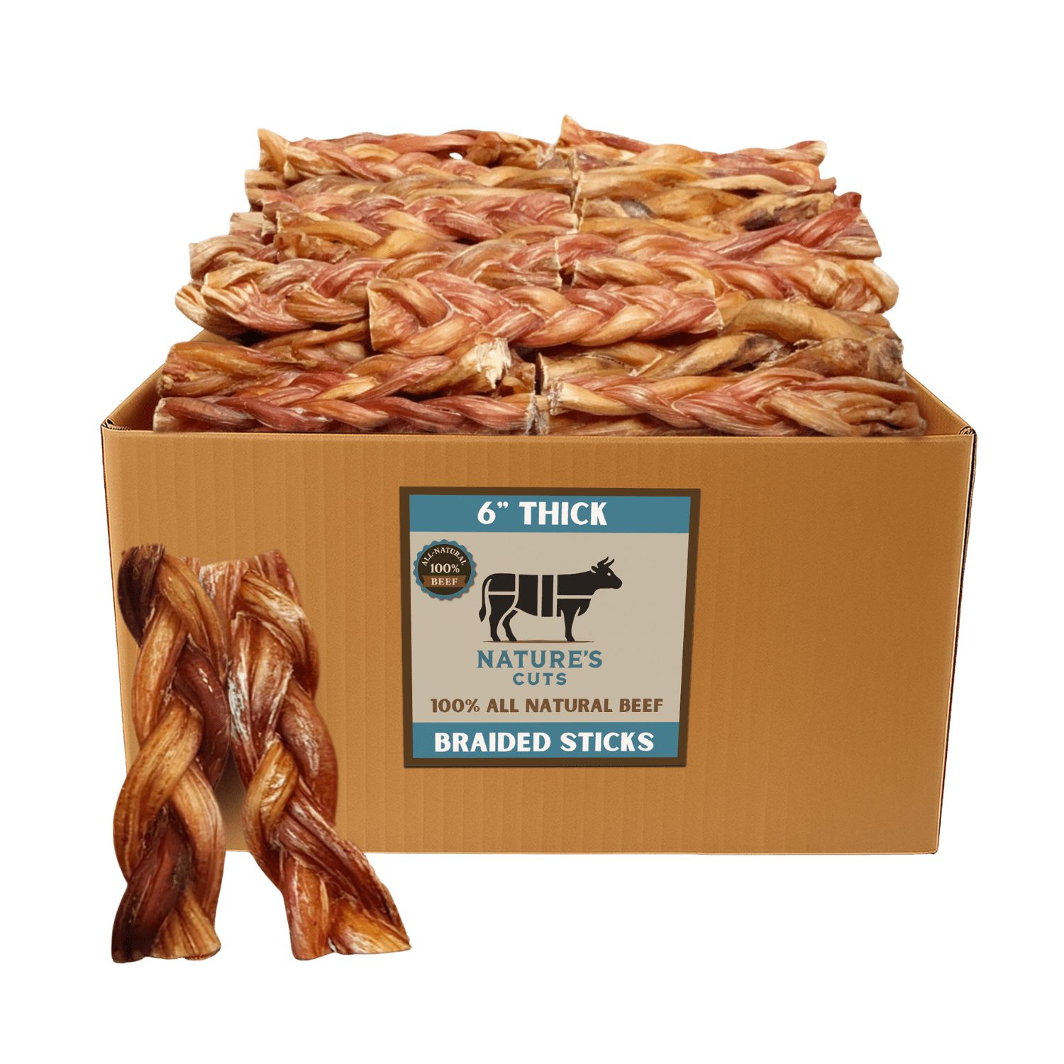 6" Braided Standard Bully Sticks