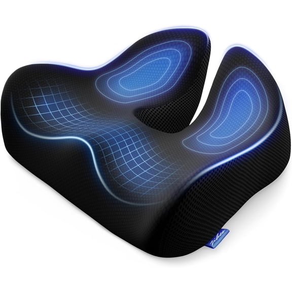 6" Thickened Donut Pillow, Ergonomic Hemorrhoid Pillow with Widened Cutout for Hip,Tailbone, Sciatica Pain Relief & Postpartum, Memory Foam Office Seat Cushion for Long Sitting at Office & Home
