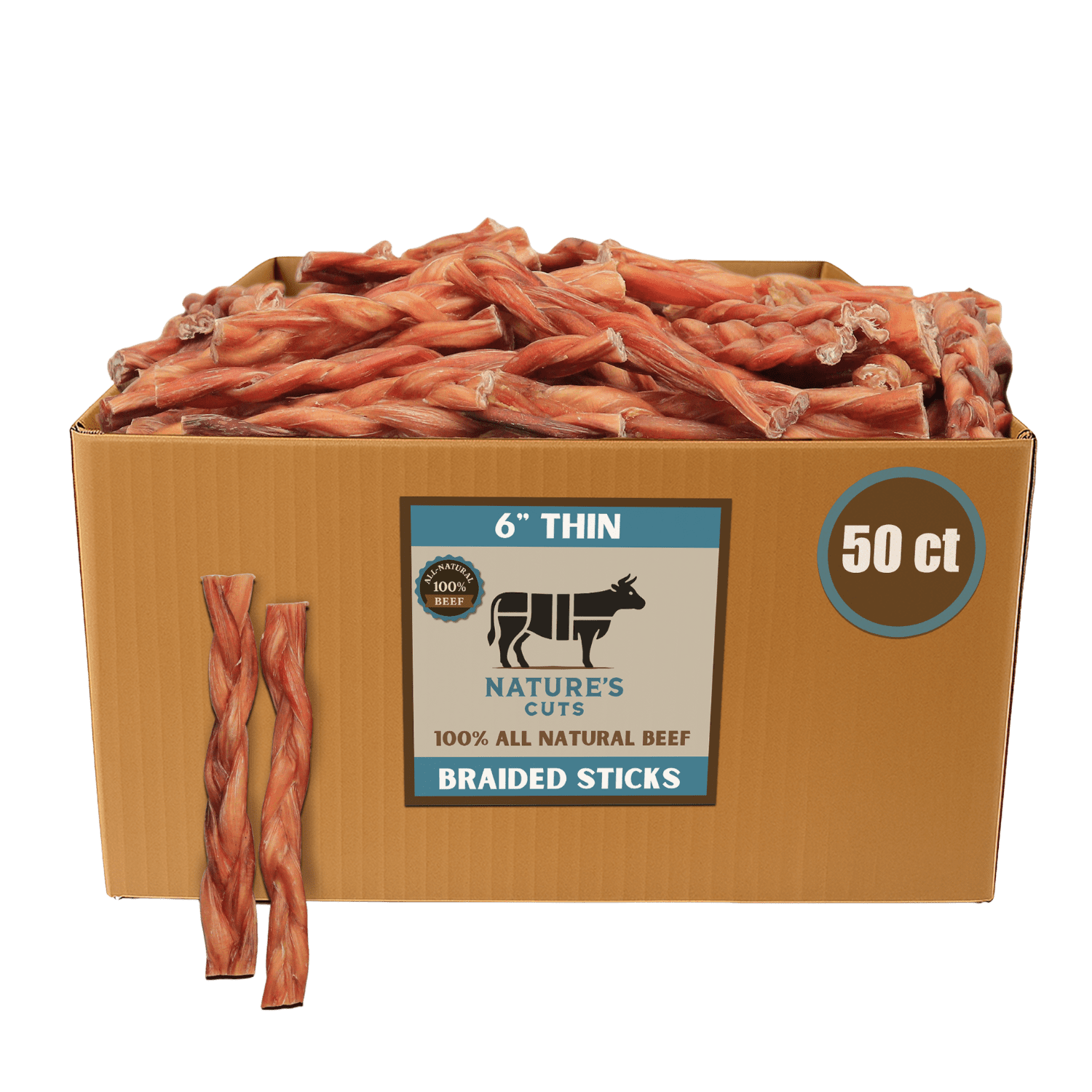 6" Braided Thin Bully Sticks