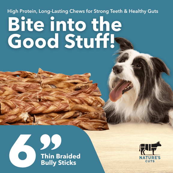 6" Braided Thin Bully Sticks