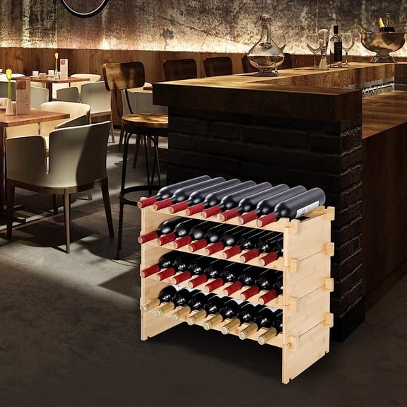 6-Tier 48 Bottles Stackable Modular Wine Rack