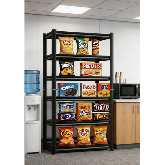6-Tier 82"H Metal BookShelf,18''D x 40"W Industrial Bookshelves,Storage Shelf,Adjustable Standing Shelf for Living Room,Bedroom,Office,Library,Laundry,Shop,Plant,Shoes,Thickened Double-Layer Posts