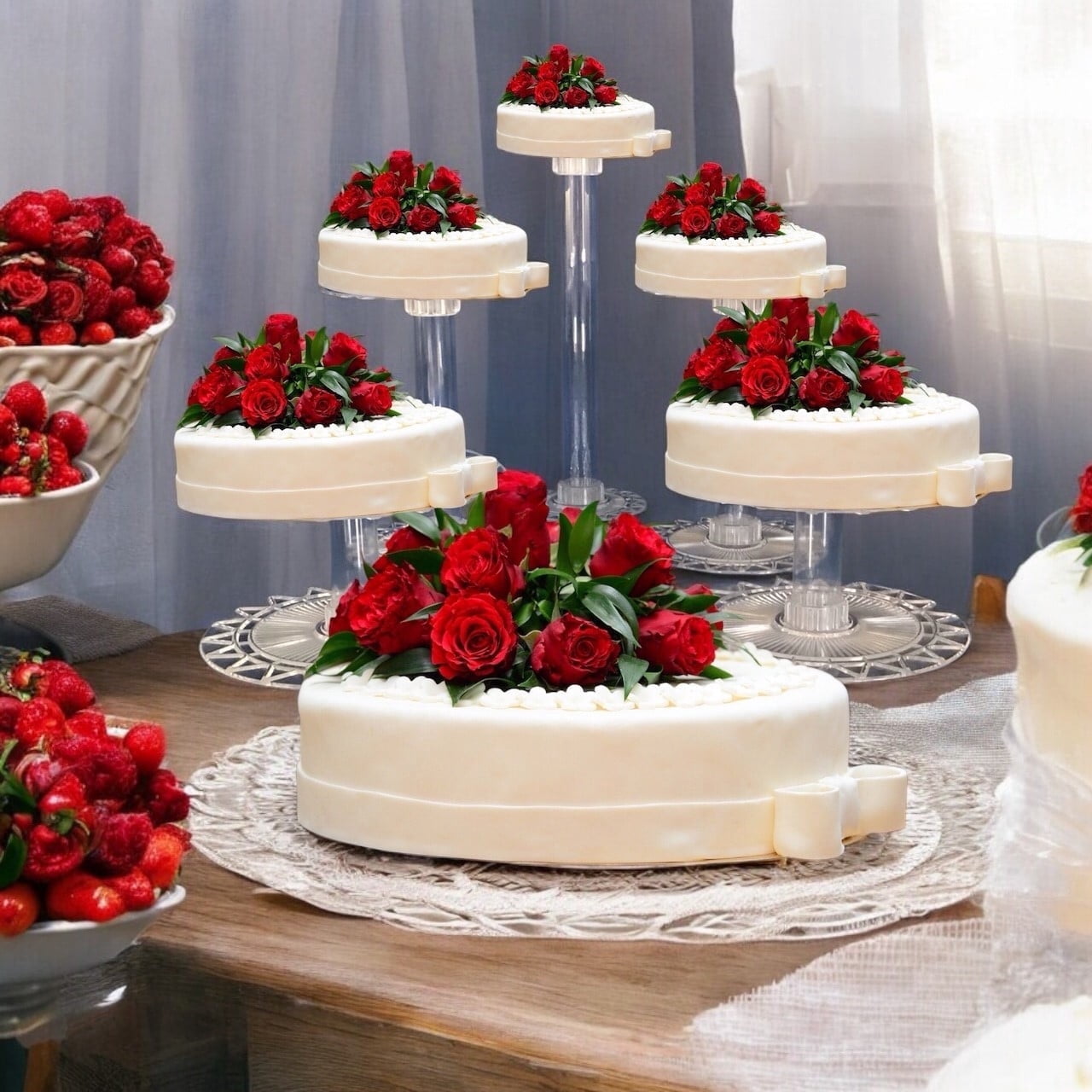6 Tier Acrylic Versatile Cupcake Wedding Cake Stand - (SKU-EW6TR ...
