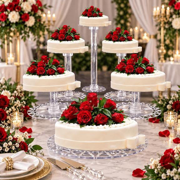 6 Tier Acrylic Versatile Cupcake Wedding Cake Stand - (SKU-EW6TR)