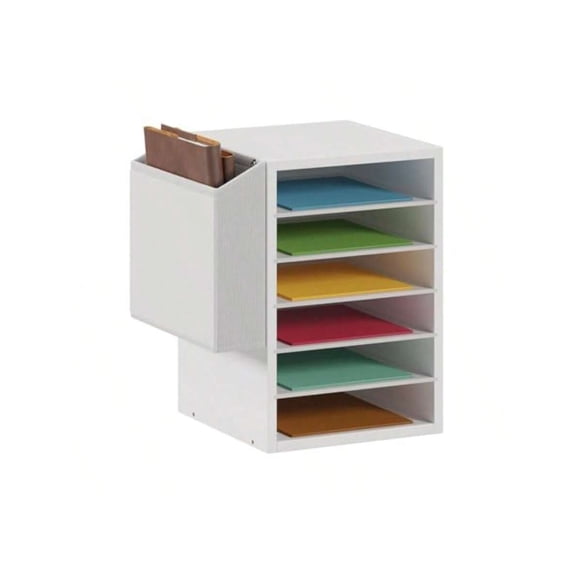6 Tier Adjustable Countertop Mail Sorter Mailboxes With Name Slots Literature Organization Paper Storage Slot Office Desk File Organizer Wooden Desktop Mailbox For Classroom White