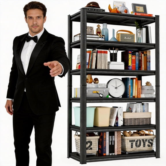 78"H Garage & Kitchen Storage Shelves, 6-Tier Heavy Duty Metal Shelving, Adjustable Steel Shelf, 3600LBS Double Layer Panel&Thickened Post Storage Rack, Ideal for Home Garage Industrial, 36"W x 16"D