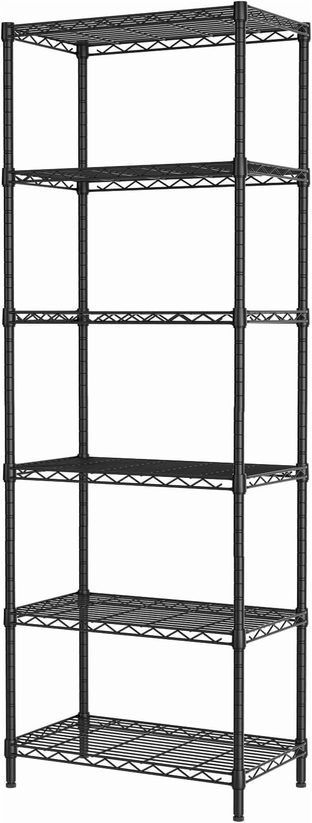 6 Tier Adjustable Storage Shelf Wire Shelving Unit Metal Shelves ...