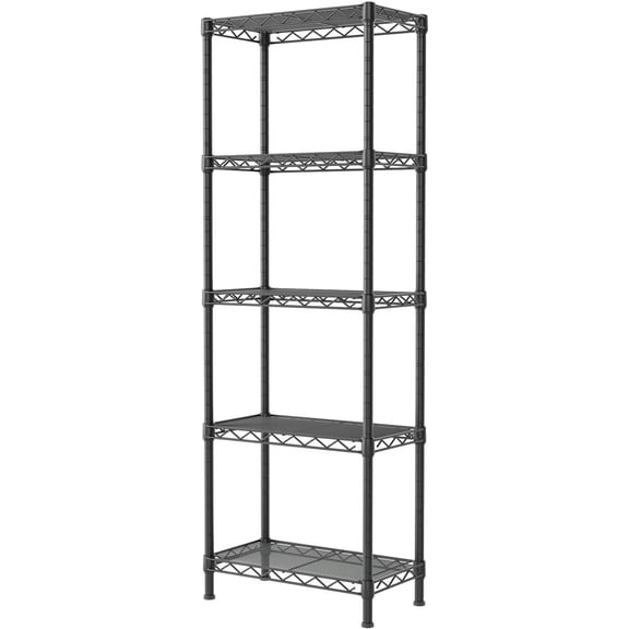 6 Tier Adjustable Storage Shelf Wire Shelving Unit Metal Shelves Standing Closet Bathroom Organizers Pantry Kitchen Garage Laundry Room Organization Home Rack 12" D X 22" W X 69.5" H Black