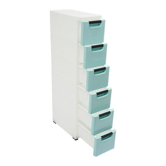6 Tier Bedroom Plastic Drawers Cabinet Toy Organizers and Storage Bins Clothing Storage and Organization Shelving Units and Craft Storage Cabinet for Bedroom Living Room Study Room (Blue)