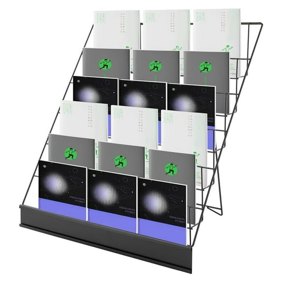 6-Tier Black Wire Countertop Rack, Comic Book Display Stand Collapsible Display Holders for Comic Greeting Card Literature Trade Show Art Print