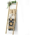 thumbnail image 1 of 6-Tier Blanket Ladder for Living Room, Blanket Quilt Ladder Rack Rustic Decorative Towel Holder, Wall Leaning Blanket Ladder Shelf Storage Farmhouse Decor for Bedroom Bathroom, Natural, 1 of 15