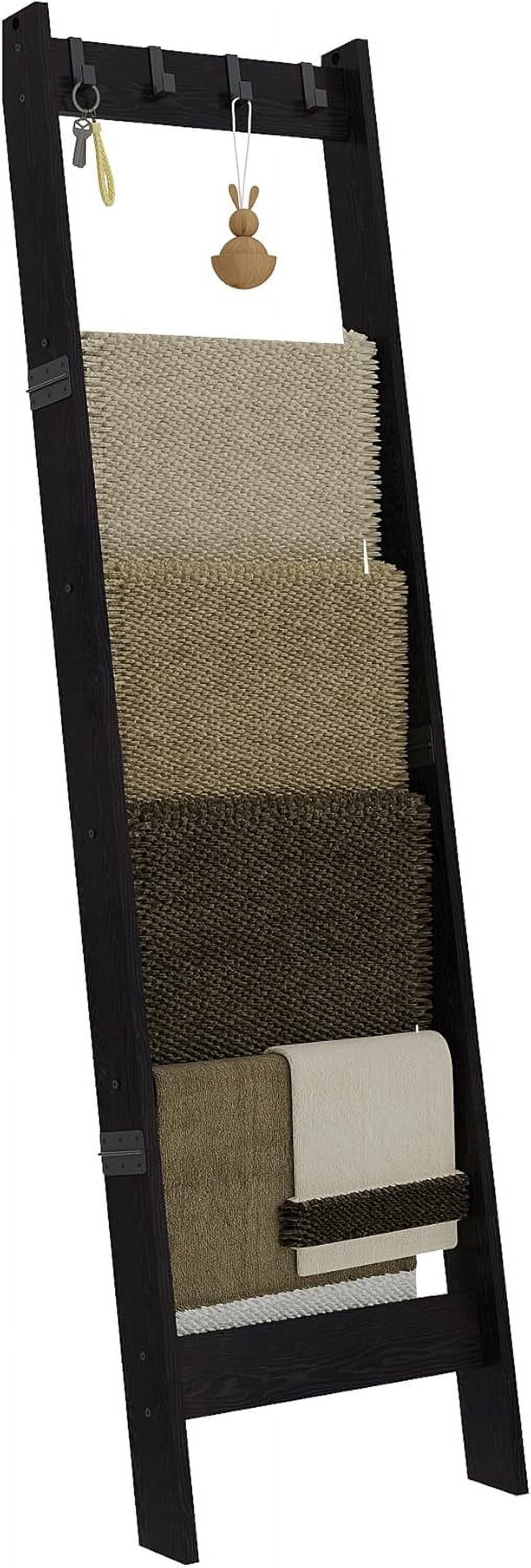 6 Tier Blanket Ladder Shelf for Living Room and Bedroom, Ladder Holder ...