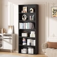 thumbnail image 1 of 6 Tier Bookcase,63 Inch Tall Bookshelf Storage Wall Shelf Organizer Display StandBook Shelf, Corner Storage Organizer, Black, 1 of 8