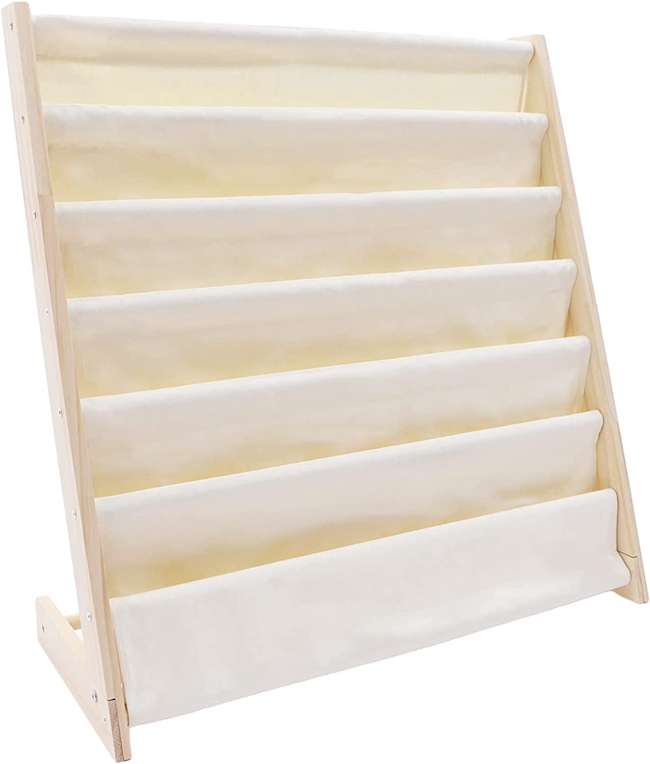 Books Rack Inclassroom 6 Tier Bookshelf Pine Book Display Stand, 29.5x11.8x31.1inch Kids Book ...