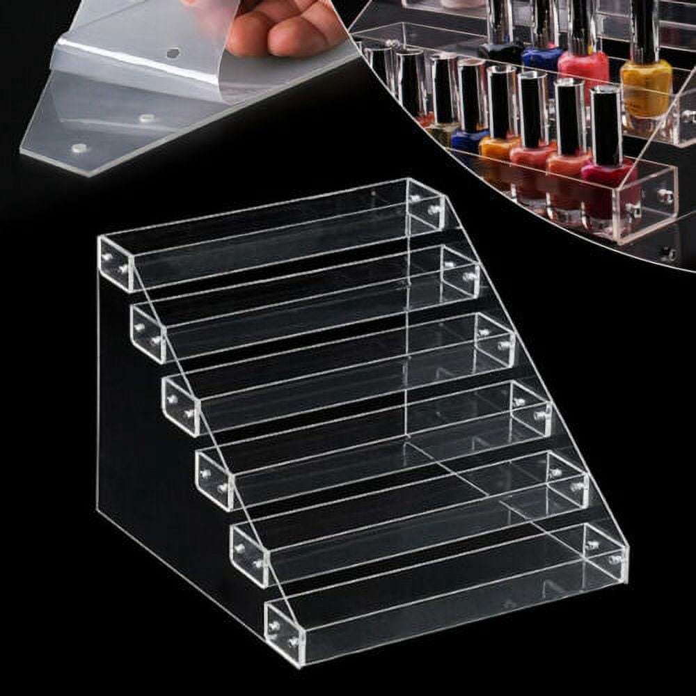 6 Tier Clear Acrylic Organizer Display Shelf Cosmetics Nail Polish ...