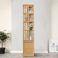 thumbnail image 1 of 6 Tier Corner Bamboo Book Shelf 360° Rotating Display Rack Standing Storage Shelf 300 Books for Displaying Books, Family Photos, Toys, CDs, Handicrafts, Utensils(14.5*14.5*87.4in), 1 of 12