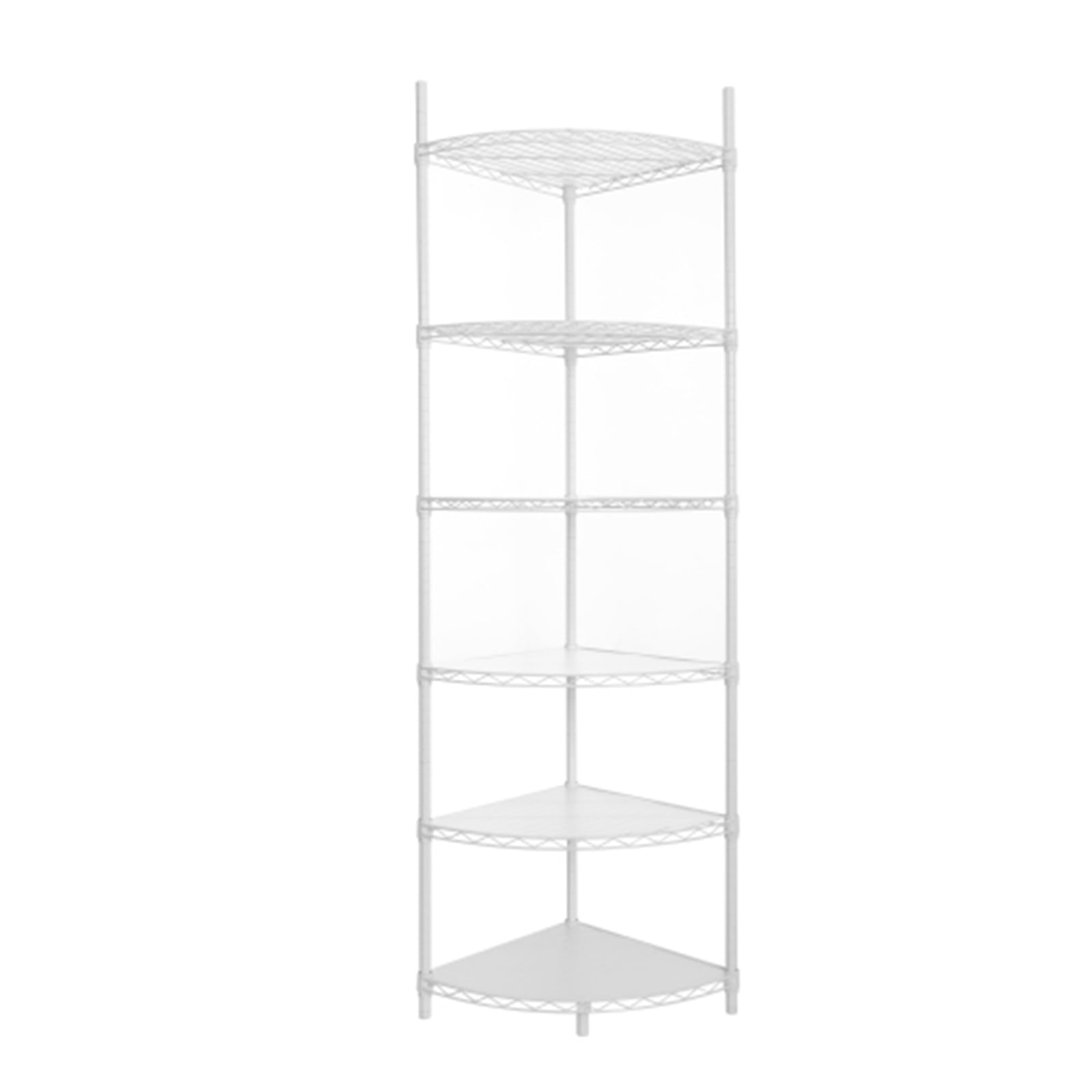 Dropship 6 Tier Shelf Corner Wire Shelf Rack Pentagonal Shelves Adjustable  Metal Heavy Duty Free Standing Corner Storage Display Chrome Rack For  Bathroom, Living Room, Kitchen - White to Sell Online at