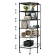 thumbnail image 1 of 6 Tier Corner Wire Shelving Unit, Adjustable Wire Shelf with Wheels, Metal Storage Shelves and Racks for Kitchen, Bathroom, Laundry, Pantry, Closet (27"D x 27"W x 71"H, Black), 1 of 9