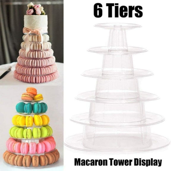 6 Tier Cupcake Holder Stand,Round Macaron Tower Stand,Clear Acrylic Cupcake Display Riser,Cake Display Rack for Wedding Birthday Party Decor