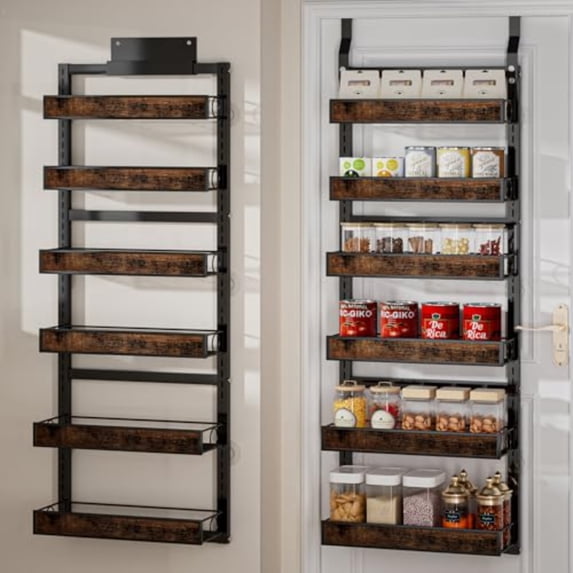 6 Tier Over The Door Pantry Orangizer 2 IN 1 Wall Mounted or Hanging ...