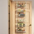 thumbnail image 1 of 6-Tier Over the Door Pantry Organizer, Heavy-Duty Metal Pantry Door Organizer with 6 Baskets, Hanging Storage Door Organization Kitchen Spice Rack (6x4.72 Width Baskets, Cream White), 1 of 6