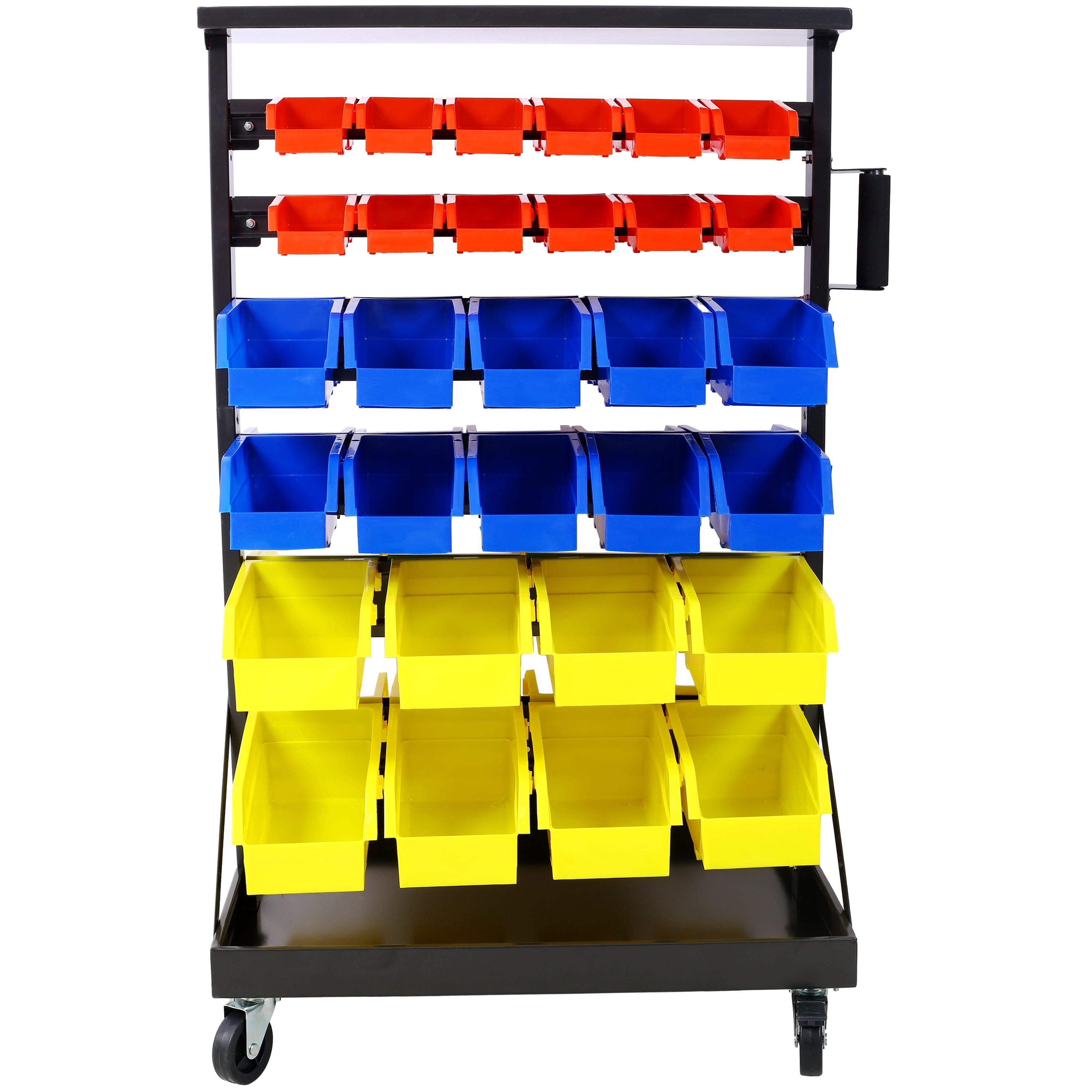 6-Tier Dual-Sided Rolling Bin Rack 350 Pound Capacity Includes 60 ...