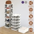 thumbnail image 1 of 6-Tier Foldable Free Standing Shoe Rack  Vertical Narrow Shoe Organizer for Corner Entryway Hallway, 1 of 9