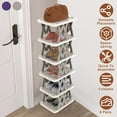 thumbnail image 1 of 6 Tier Foldable Shoe Rack Vertical Shoe Organizer Narrow Shoe Rack for Small Spaces Space Saving Free Standing for Corner Entryway Hallway Bedroom, 1 of 8
