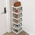6 Tier Foldable Shoe Rack Vertical Shoe Organizer Narrow Shoe Rack for ...