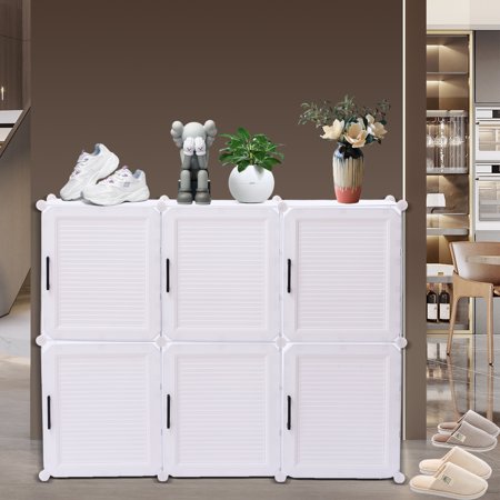 6-Tier Free Standing Shoe Rack Shoe Storage Cabinet Large Capacity 36 Pairs Shoe