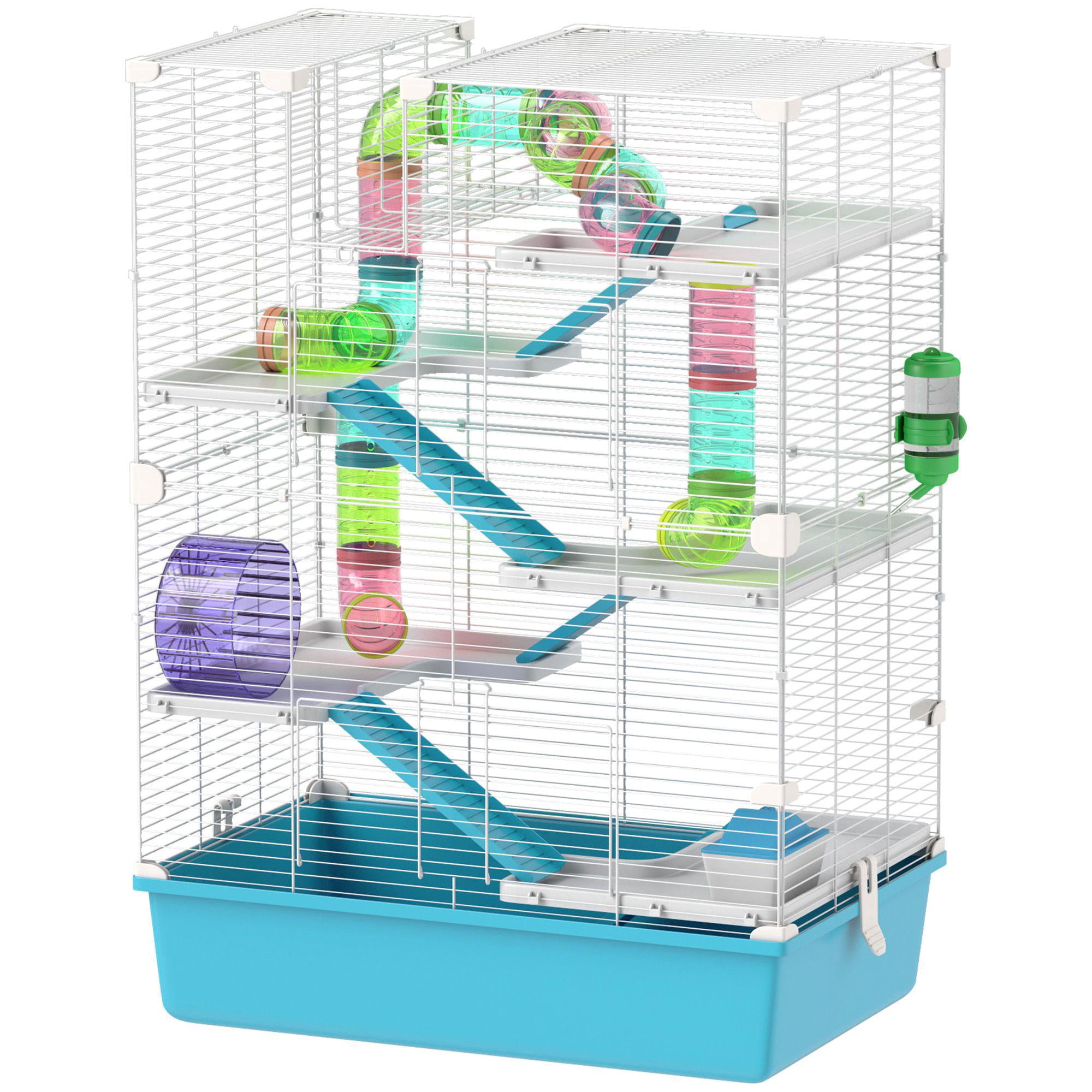 6 Tier Hamster Cage with Tubes Tunnels Hut Wheel Food Dish Water Bottle ...