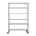 thumbnail image 1 of 6-Tier Heavy Duty Steel Wire Shelving Unit with Wheels and Adjustable Feet, Used as Pantry Shelf, Garage or Bakers Rack Kitchen Shelving, 1 of 12